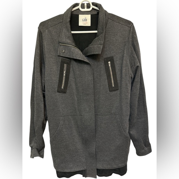 Cabi Love Carol Collection Jacket Gray/Black Mesh Back Belt - Picture 1 of 9